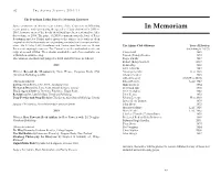 In Memoriam 2010, However Most of the Books Shortlisted Have Been Reviewed in Either This Volume Or 2009