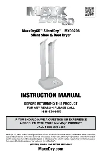 Maxxdrysd™ Silentdry™ - MX00206 Use Only Mild Soap and a Damp Cloth to Clean the Maxxdrysd™