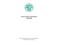 Private School Tuition Report 2020-2021
