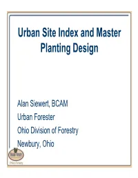 Urban Site Index and Master Planting Design