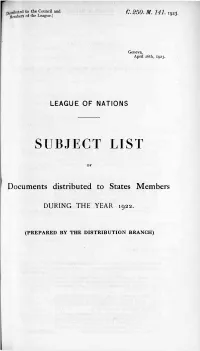 Subject List