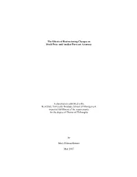 The Effects of Restructuring Charges on Stock Price and Analyst Forecast Accuracy