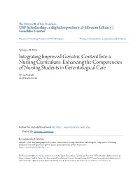 Integrating Improved Geriatric Content Into