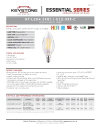 Kt-Led4.5Fb11-E12-9Xx-C Replacement Lamp