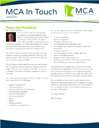 MCA in Touch June 2017