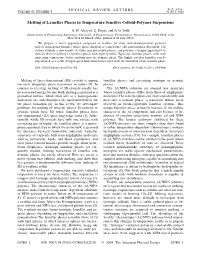 Melting of Lamellar Phases in Temperature Sensitive Colloid-Polymer Suspensions
