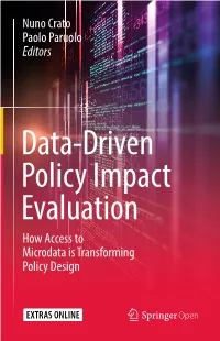 Nuno Crato Paolo Paruolo Editors How Access to Microdata
