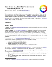 Open Source in Judaism from the Sources: a Sourcesheet (Version 0.2) by Aharon Varady, Founding Director, the Open Siddur Project