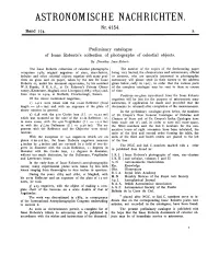 Preliminary Catalogue of Isaac Roberts's Collection of Photographs of Celestial Objects