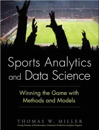 Sports Analytics and Data Science
