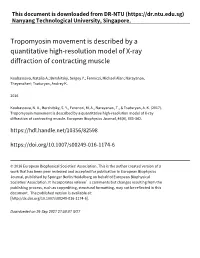 Tropomyosin Movement Is Described by a Quantitative High‑Resolution Model of X‑Ray Diffraction of Contracting Muscle