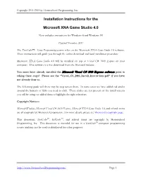Installation Instructions for the Visual C# Express Edition Software