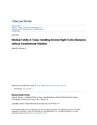 Medical Futility in Texas: Handling Reverse Right-To-Die Obstacles Without Constitutional Violation