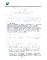 Of 4 2020 Annual Report on the Administration of Colorado Parks