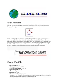 Ozone Factfile