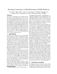 Revisiting Concurrency in High-Performance Nosql Databases