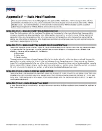 Rule Modifications