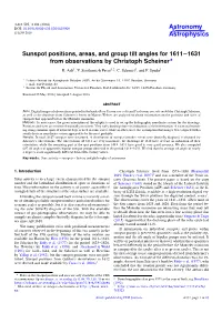 Sunspot Positions, Areas, and Group Tilt Angles for 1611−1631 from Observations by Christoph Scheiner? R