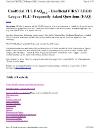 Unofficial FIRST LEGO League (FLL) Frequently Asked Questions (FAQ) Page 1 of 50