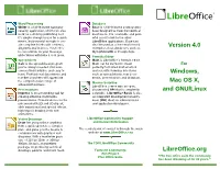 Version 4.0 Windows, Mac OS X, and GNU/Linux Libreoffice.Org