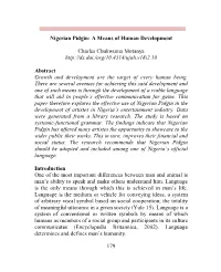 179 Nigerian Pidgin: a Means of Human Development Charles Chukwuma Motanya Abstract