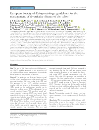Guidelines for the Management of Diverticular Disease of the Colon