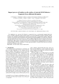 Impact Process of Boulders on the Surface of Asteroid 25143 Itokawa— Fragments from Collisional Disruption