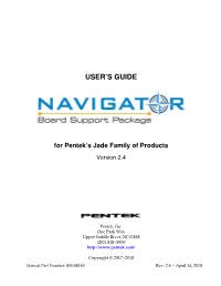 Navigator Board Support Package (BSP) User's Guide for Pentek's