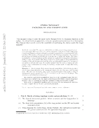 String Topology: Background and Present State