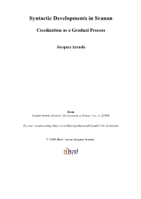Syntactic Developments in Sranan