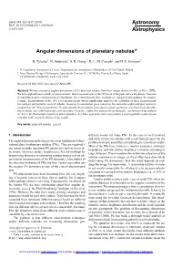 Angular Dimensions of Planetary Nebulae?