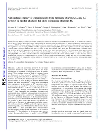 Antioxidant Efficacy of Curcuminoids from Turmeric ( Curcuma Longa L