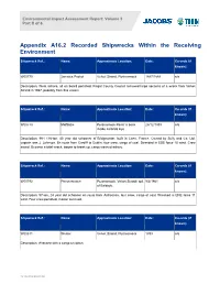 Appendix A16.2 Recorded Shipwrecks Within the Receiving Environment