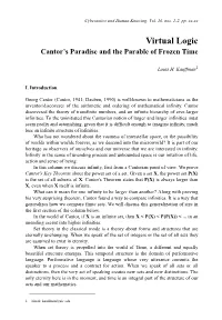 Cantor’S Paradise and the Parable of Frozen Time
