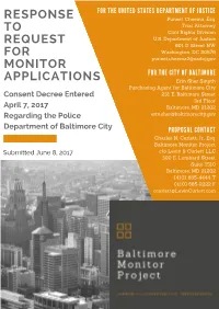 Cover Page for Monitor Proposal