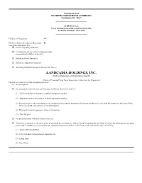 LANDCADIA HOLDINGS, INC. (Name of Registrant As Specified in Its Charter)