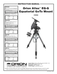 Orion Atlas EQ-G Equatorial Mount Instruction Manual