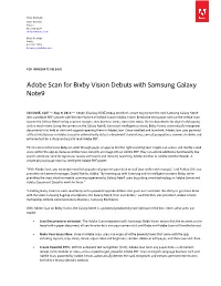 Adobe Scan for Bixby Vision Debuts with Samsung Galaxy Note9