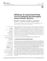 An Augmented Reality Tool for Analysing and Debugging Swarm Robotic Systems