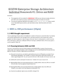 ECE590 Enterprise Storage Architecture Individual Homework #1: Drives and RAID