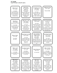 “I” Cards Copy This Page to Play the Game