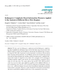Kolmogorov Complexity Based Information Measures Applied to the Analysis of Different River Flow Regimes