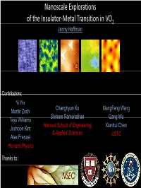 Nanoscale Explorations of the Insulator-Metal Transition in VO