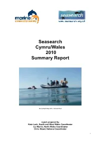 Seasearch Cymru/Wales 2010 Summary Report