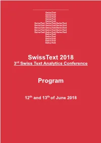 Swisstext 2018 Program