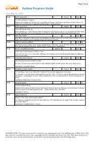 Sydney Program Guide