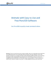 Animate with Easy-To-Use and Free Pencil2d Software