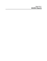 Appendix J Wildlife Reports