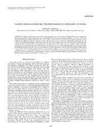 Article Naming Dinosaur Species: the Performance
