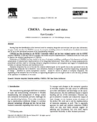 CIMOSA - Overview and Status